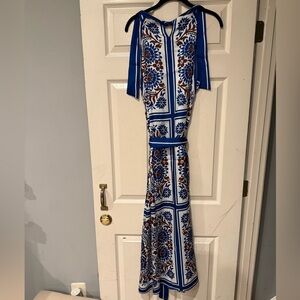 Talbots Blue and White Patterned Maxi Dress